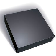 Package black box design isolated on white background template N5