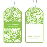 Vector abstract green and white circles vertical stripe frame pattern N2