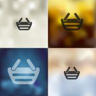 basket icon on blurred background N4