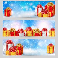 Horizontal festive winter banners