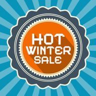 Hot Winter Sale Retro Blue Vector Background