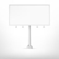 Blank white billboard vector illustration