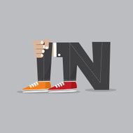 In Typography Symbol Design Graphic Vector Illustration