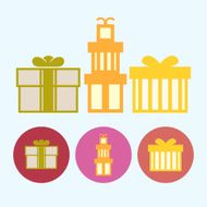 Set icons with gift boxes vector illustration