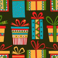 Seamless pattern of gift packages Christmas gifts N2