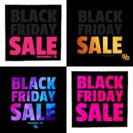 Set of 4 Posters Typography Black Friday Sale
