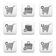 Shopping cart and shopping basket icons