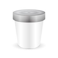 White Short And Stout Tub Food Plastic Container N3