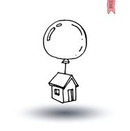 House balloon icon vector illustration