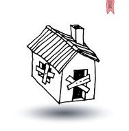 ruin House icon vector illustration N4