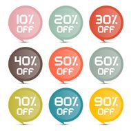 Discount Circle Colorful Vector Stickers - Labels Set
