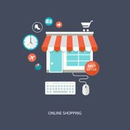 Online shopping flat illustration N2