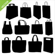 Shopping bag silhouettes vector N2