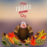 Beautiful colorful cartoon of turkey bird for Happy Thanksgiving