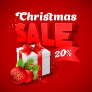 Christmas gift box and Santa hat Vector illustration N7