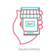 mobile shopping button line design