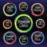 Set of vector labels and stickers N2
