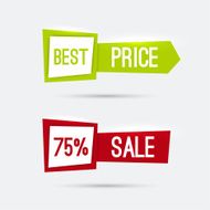 Set of glowing banners with discounts