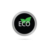 eco button with leaf color vector