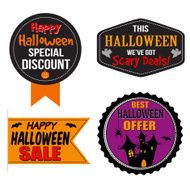 Halloween sale label sticker or stamps