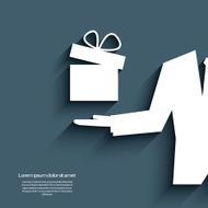 Businessman giving present symbol