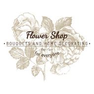shop emblem over rose sketch