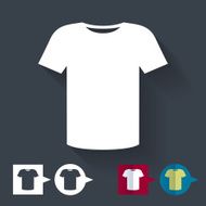 T-shirt flat icon with color variations