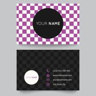 Business card template purple and white pattern vector design N2