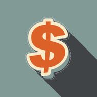 Dollar Sticker Vector illustration