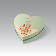 Gift box in heart shape with floral ornament N2