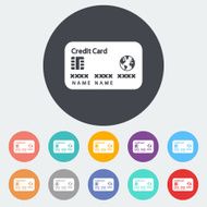 Credit card single flat icon N12