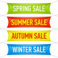 Spring summer autumn winter sale banners