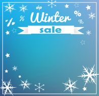 Winter Sale decorative retro banner vector