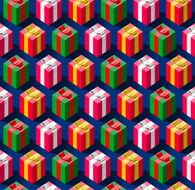 Seamless pattern with gift boxes for holidays