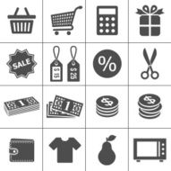 Shopping icons set - Simplus series