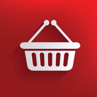 Shopping symbol on red background clean vector