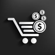 Shopping cart symbol on background clean vector