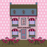 vector Restaurant facade Background Retro style illustration