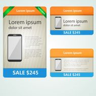 Colored vector banners selling phones