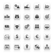 White Button Icons Set N21