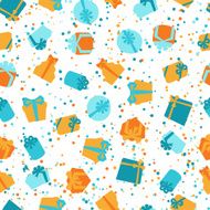 Seamless celebration pattern with colorful gift boxes N3