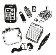 men&#039;s bag and its contents N3