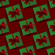 Seamless pattern composed of gift boxes with bow N2