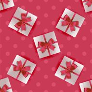 Seamless pattern composed of gift boxes with bow N3