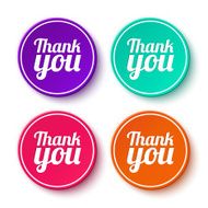 Set of thank you stickers labels