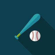 Baseball flat icon with long shadow eps10 N11