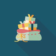 Christmas gift baskets flat icon with long shadow eps10 N67