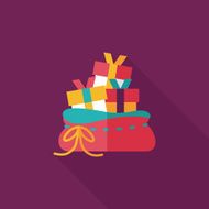 Christmas gift baskets flat icon with long shadow eps10 N68