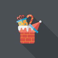 Christmas gift baskets flat icon with long shadow eps10 N70