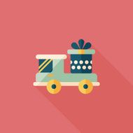 shopping cart flat icon with long shadow N34